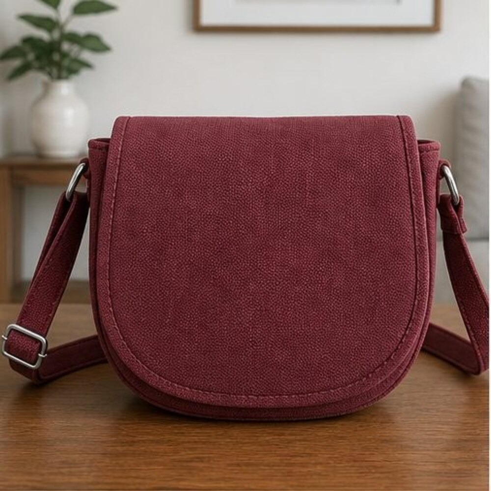 Merlot Canvas Crossbody Bag